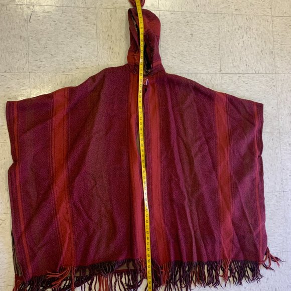Vtg One of a Kind handwoven Fibers for All Seasons hooded blanket poncho, Zoller - Picture 14 of 15